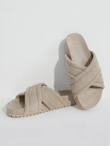 VARLEY: Ronley Quilted Slides Mink Stone