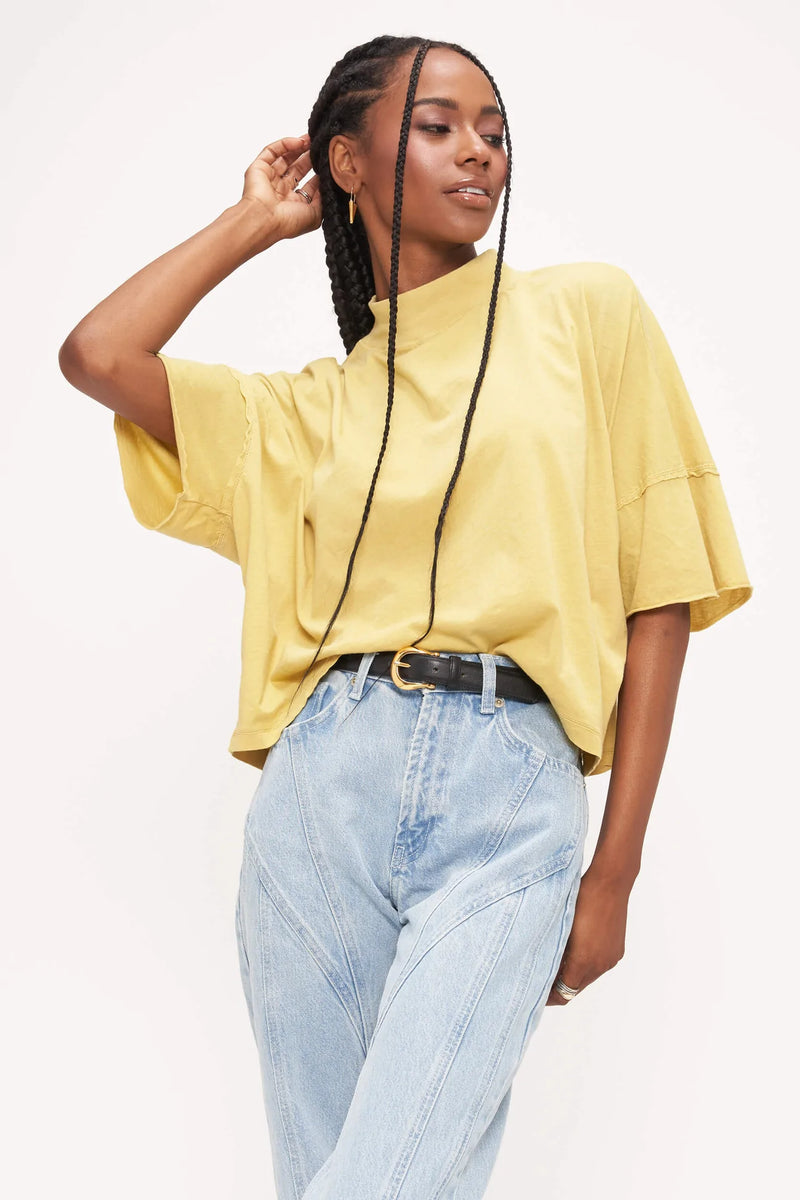 Project Social T: Broadway Mock Neck Tee Chartreuse