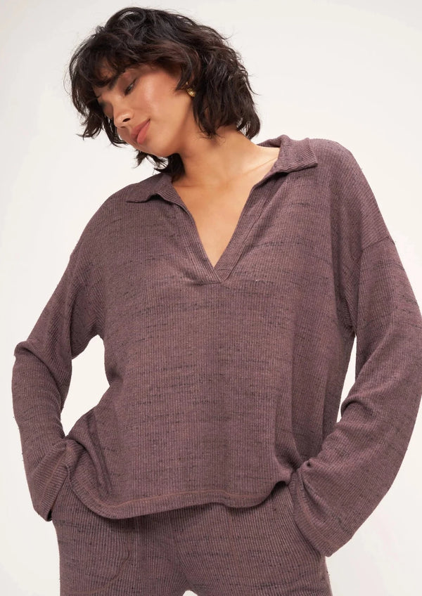 Project Social T: Early Night Collared Rib Long Sleeve