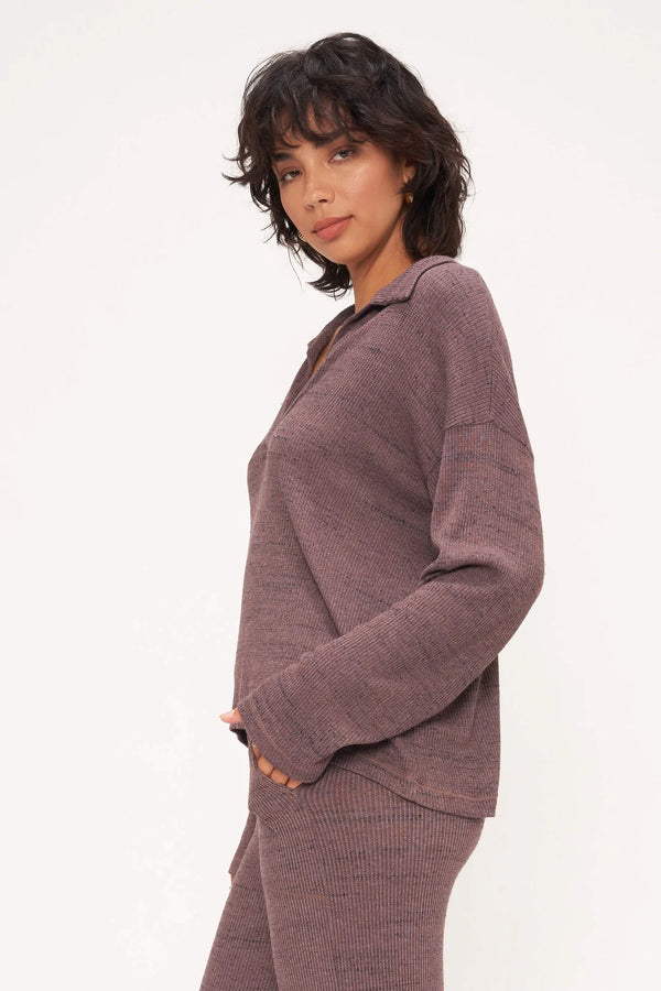Project Social T: Early Night Collared Rib Long Sleeve