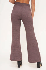Project Social T: Early Night Wide Leg Rib Pant- Rich Mocha